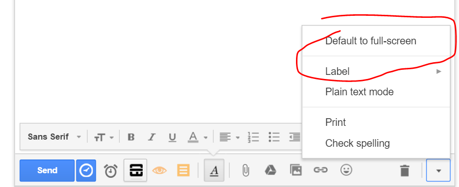 Full screen compose 