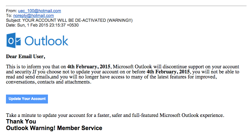 Phishing Email Example 