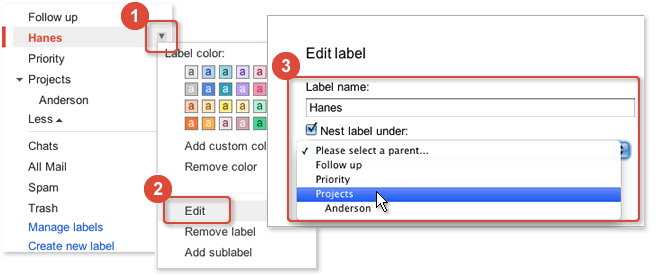 Change label colors 